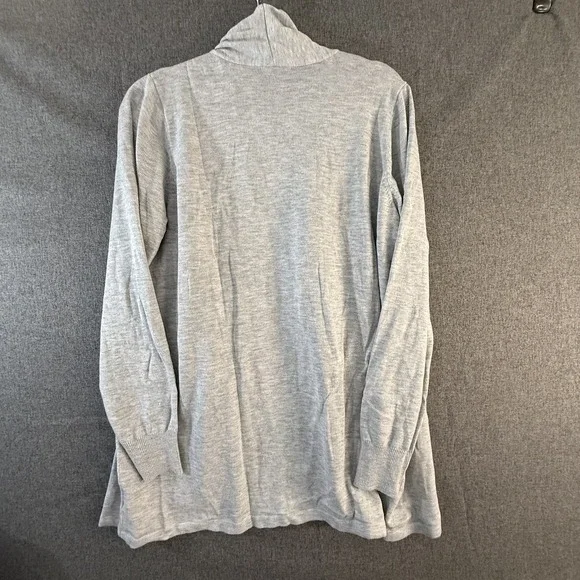 ELLA MOSS WOMEN'S CARDIGAN LIGHTWEIGHT SWEATER (HEATHER GRAY LARGE) - Picture 2 of 3